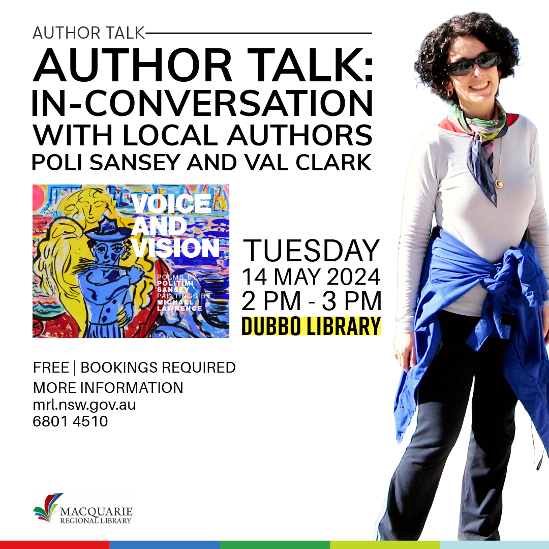 In-conversation with local Authors Poli Sansey and Val Clark @ Dubbo Library